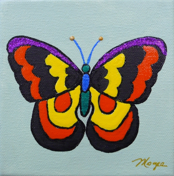 Small Butterfly on Green #2 by Mary Ellen Mogee