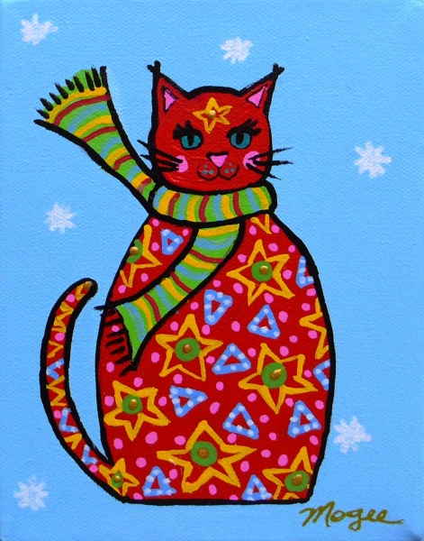 Click here to view Red Snow Kitty by Mary Ellen Mogee