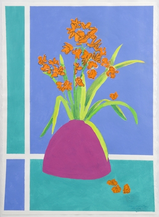 Orange Orchids by Mary Ellen Mogee