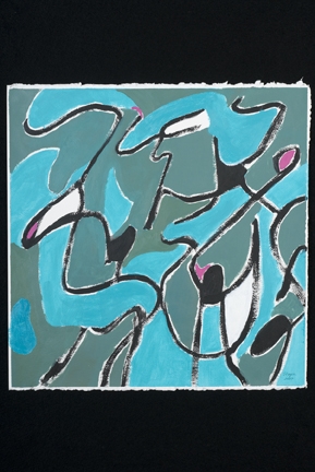 Click here to view Teal and Gray Abstract by Mary Ellen Mogee